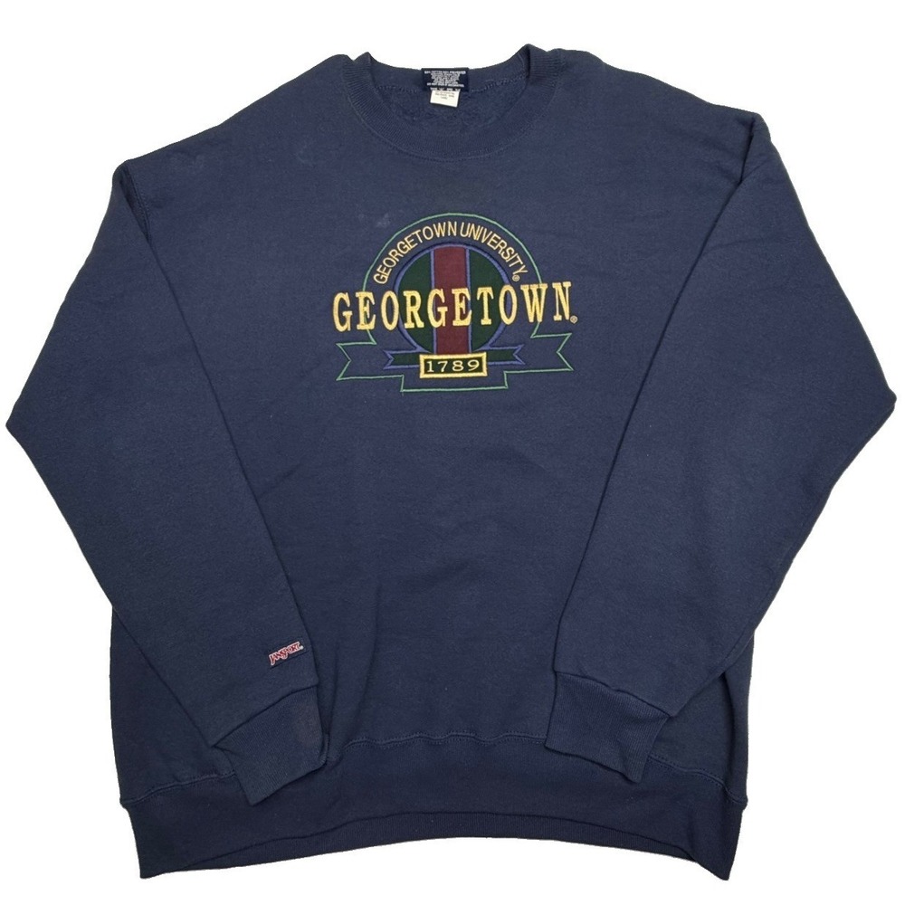 Vintage Jansport Georgetown University Crewneck Sweatshirt USA XL Embroidered